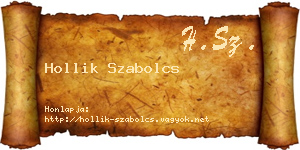 Hollik Szabolcs névjegykártya